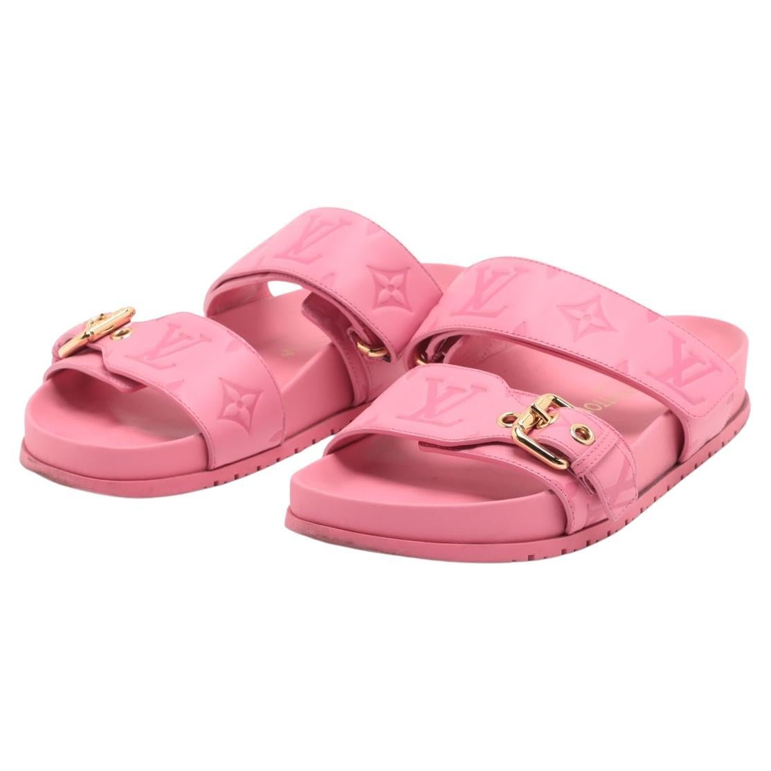 Louis Vuitton Bom Dia Flat Comfort Mule Pink For Sale