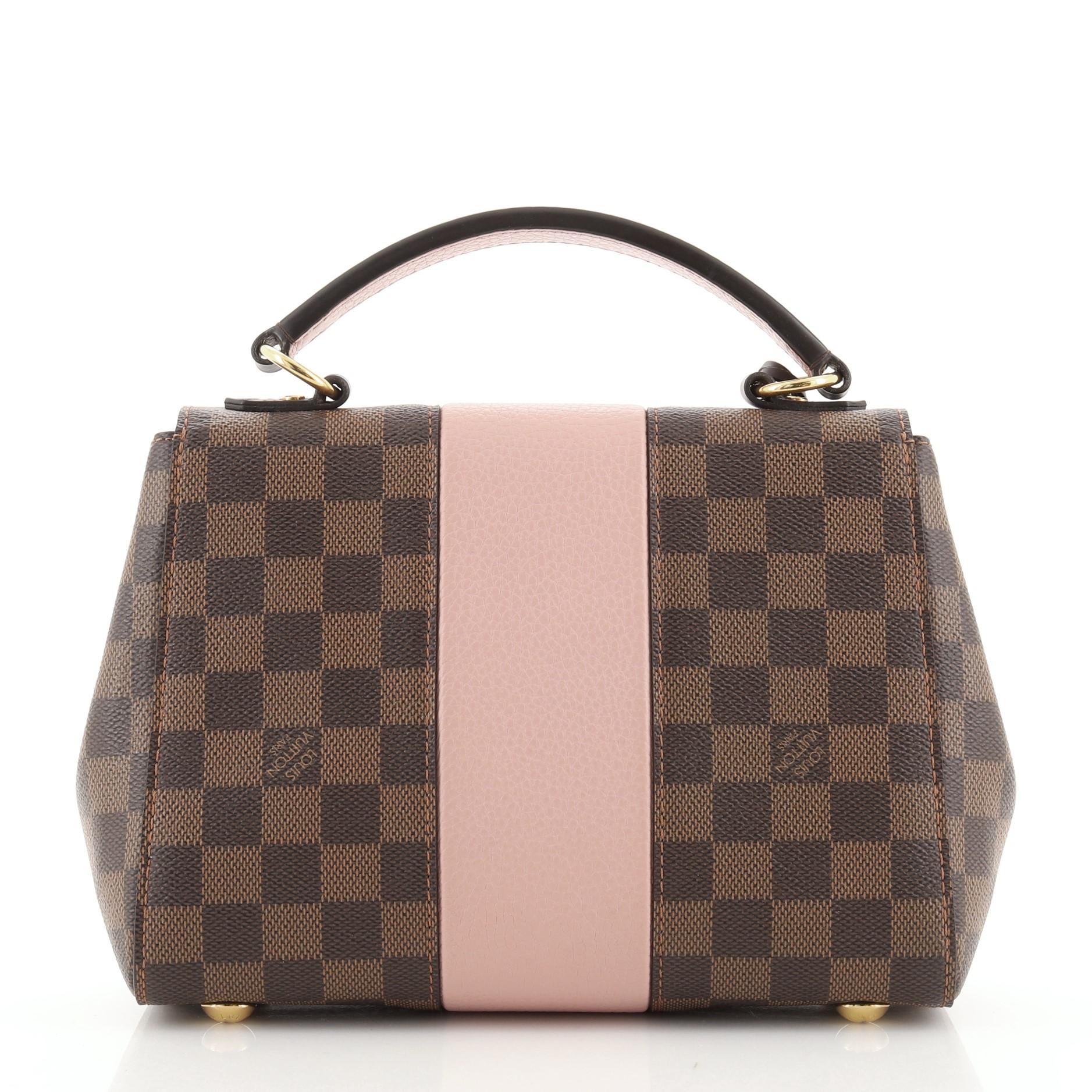 Brown Louis Vuitton Bond Street Handbag Damier with Leather BB