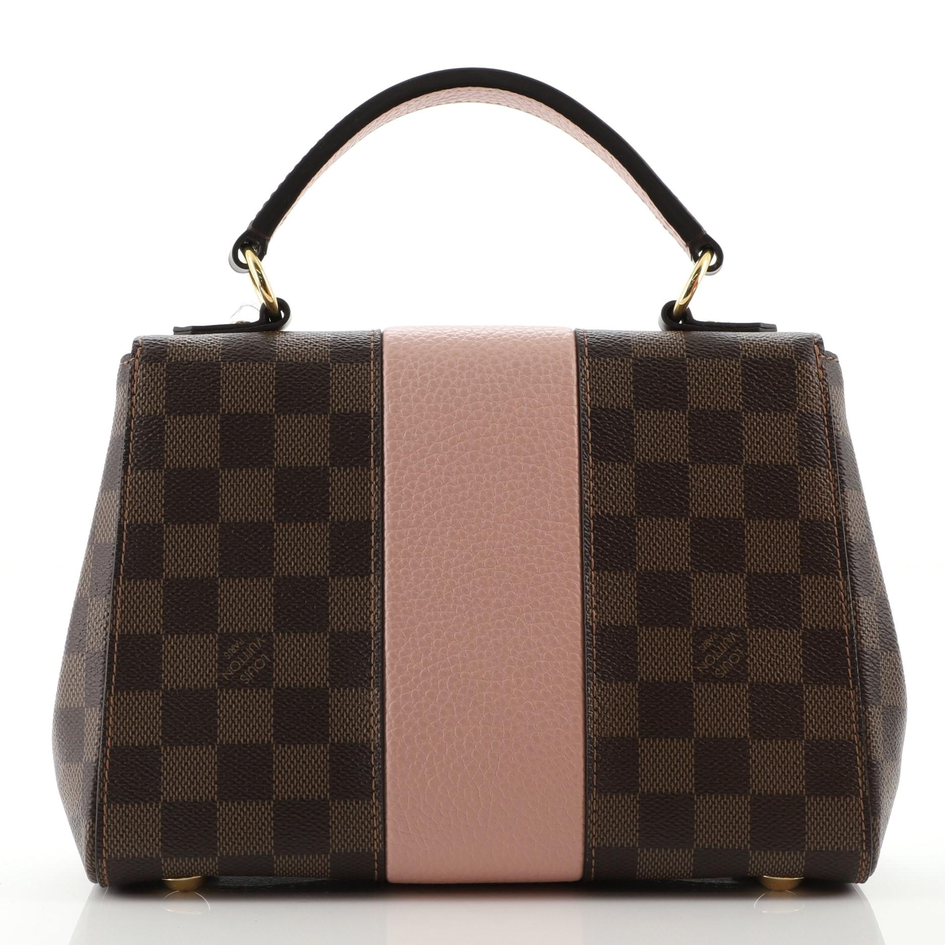 Louis Vuitton Bond Street Handbag Damier with Leather BB In Good Condition In NY, NY