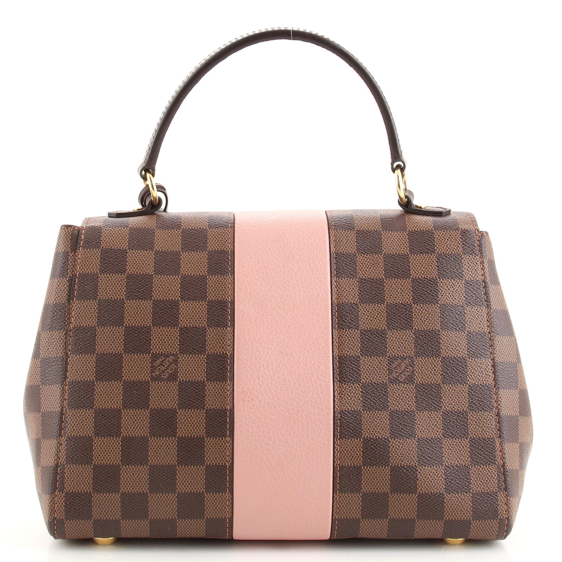 Louis Vuitton Bond Street Handbag Damier with Leather MM In Good Condition In NY, NY