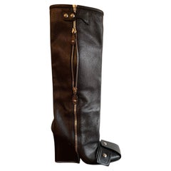 Patti Wedge Half Boots - Luxury Black