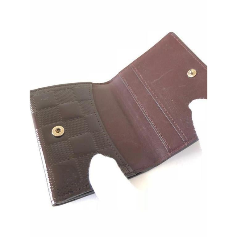Black Louis Vuitton Bordeaux Amarante Damier Vernis Coin Pouch 231115 Wallet For Sale