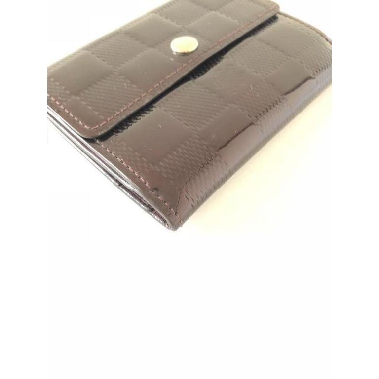 Louis Vuitton Bordeaux Amarante Damier Vernis Coin Pouch 231115 Wallet For Sale 3