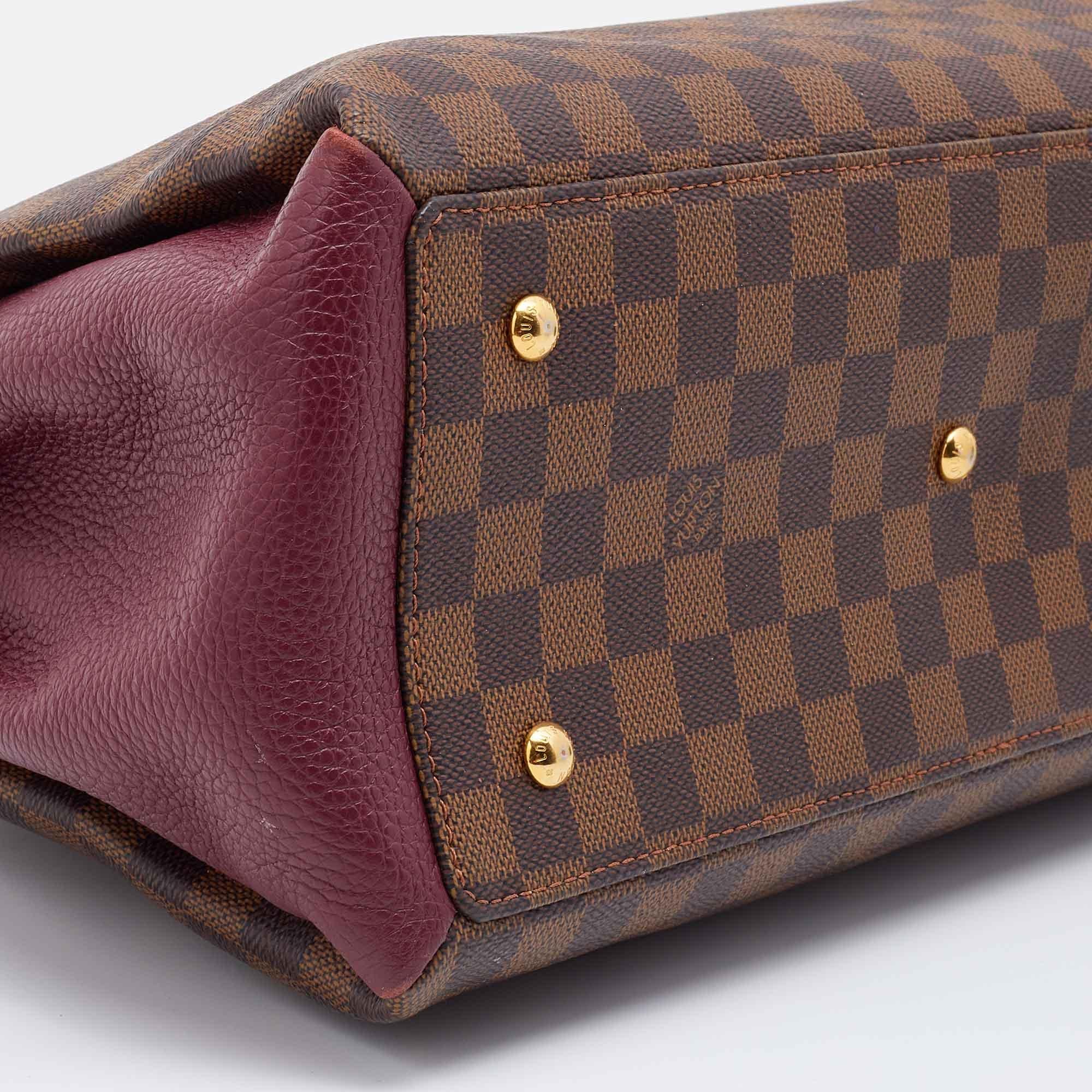 Louis Vuitton Bordeaux Damier Ebene Canvas and Taurillon Leather Normandy Bag 1