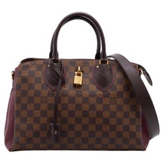 Louis Vuitton Bordeaux Damier Ebene Normandy Tasche aus Segeltuch und Taurillon-Leder