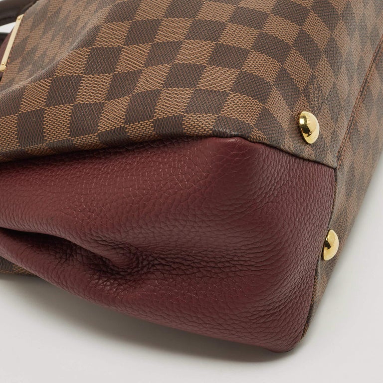 Louis Vuitton Damier Ebene Canvas with Burgandy Leather Brittany