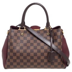 Borsa BB Louis Vuitton Bordeaux Damier Ebene in tela Brittany