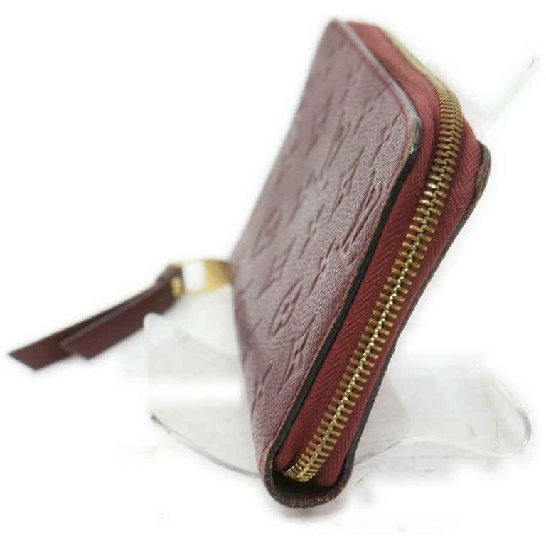 Women's Louis Vuitton Bordeaux Empreinte Leather Monogram Zippy Wallet Zip Around 862064 For Sale
