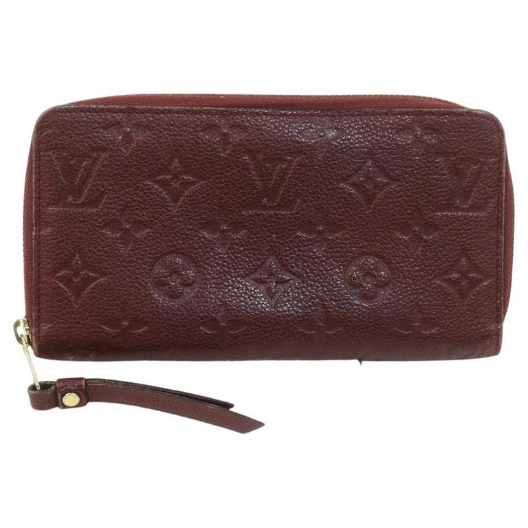 Louis Vuitton Bordeaux Empreinte Leather Monogram Zippy Wallet Zip Around  862064 For Sale at 1stDibs