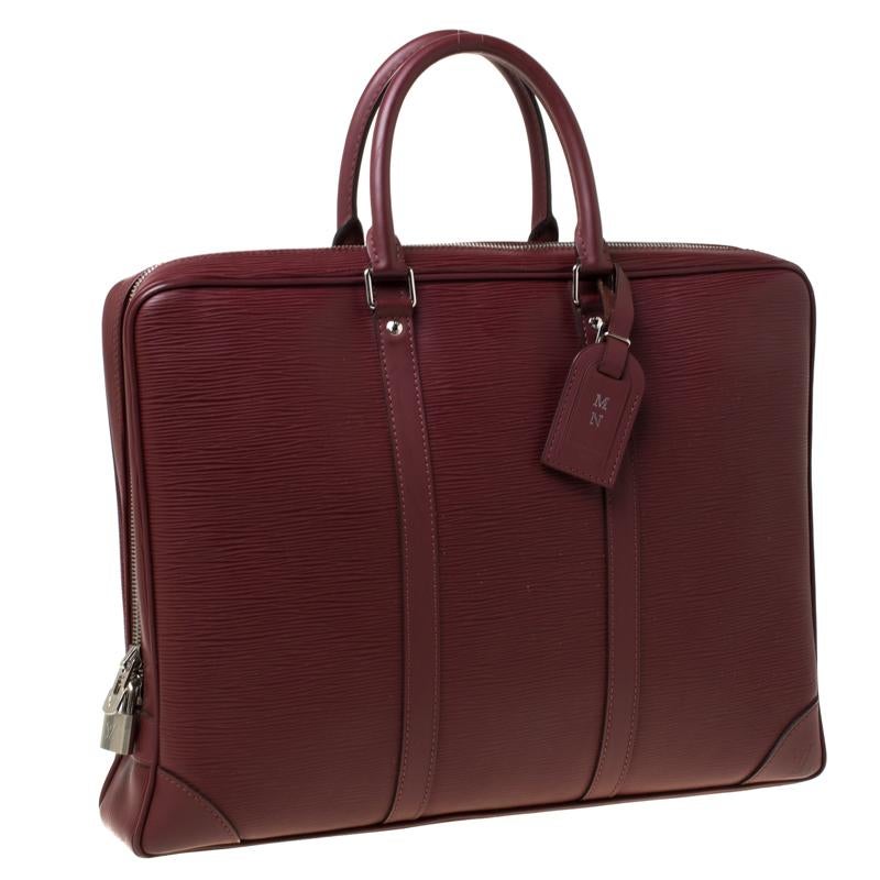Louis Vuitton Bordeaux Epi Leather Porte-Documents Voyage Bag 4