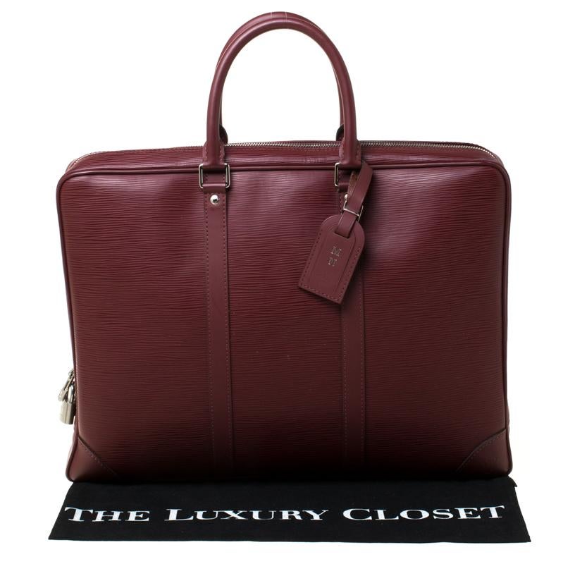 Louis Vuitton Bordeaux Epi Leather Porte-Documents Voyage Bag 5