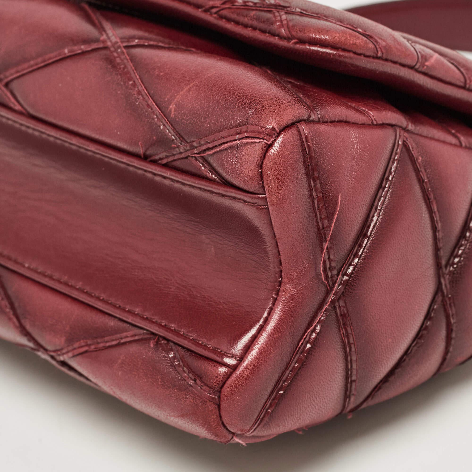 Brown Louis Vuitton Bordeaux Malletage Leather GO-14 PM Bag