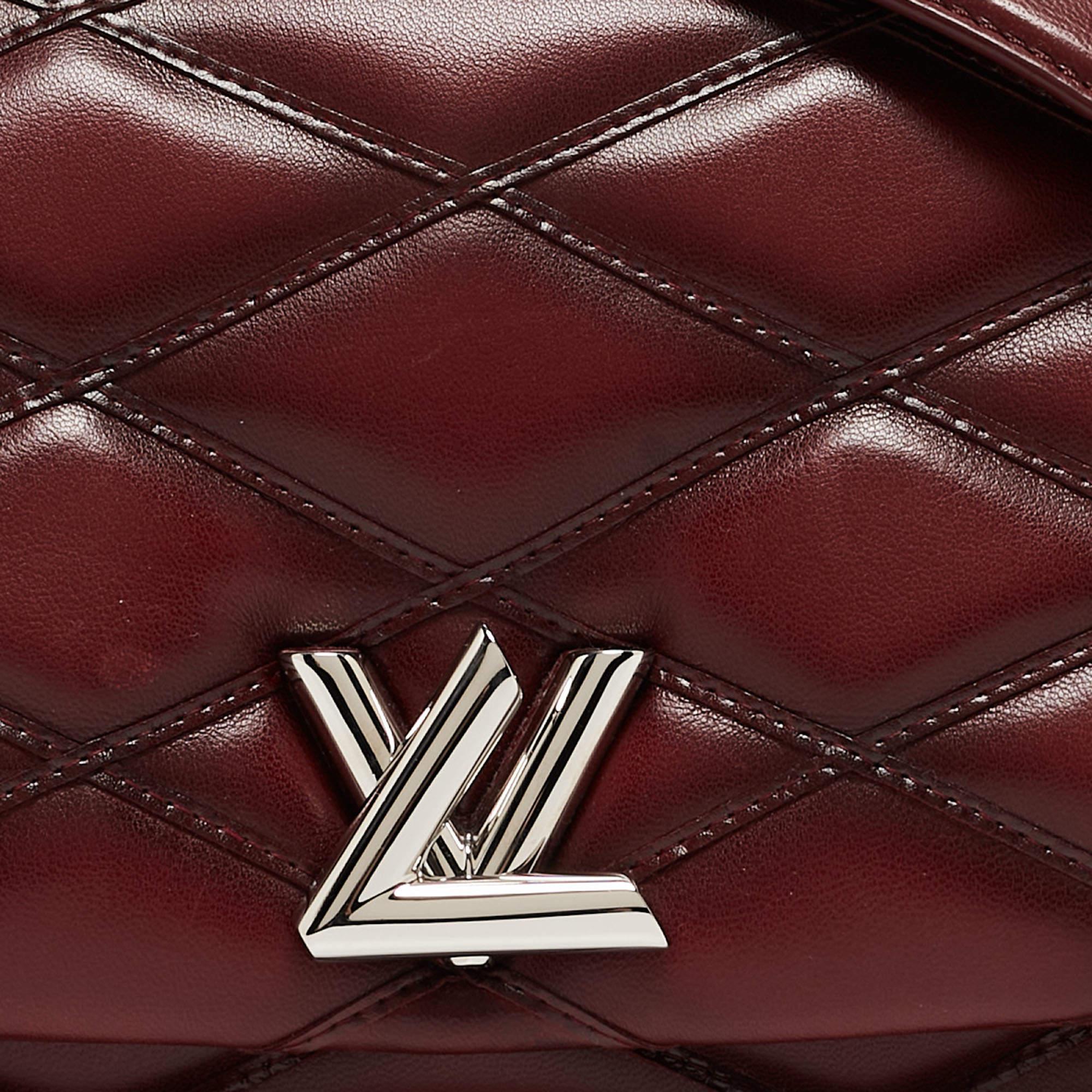 Louis Vuitton Bordeaux Malletage Leather GO-14 PM Bag In Good Condition In Dubai, Al Qouz 2