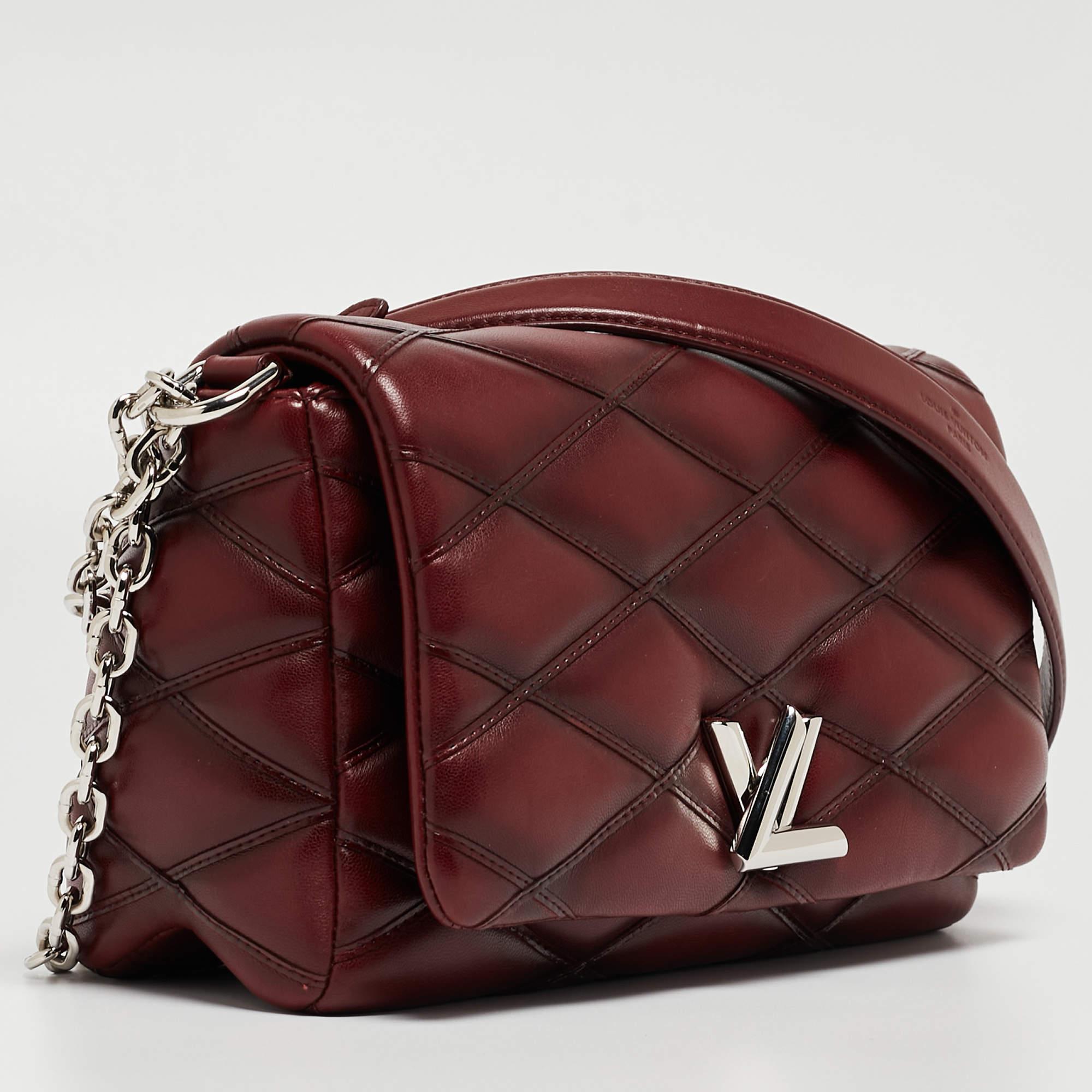 Women's Louis Vuitton Bordeaux Malletage Leather GO-14 PM Bag