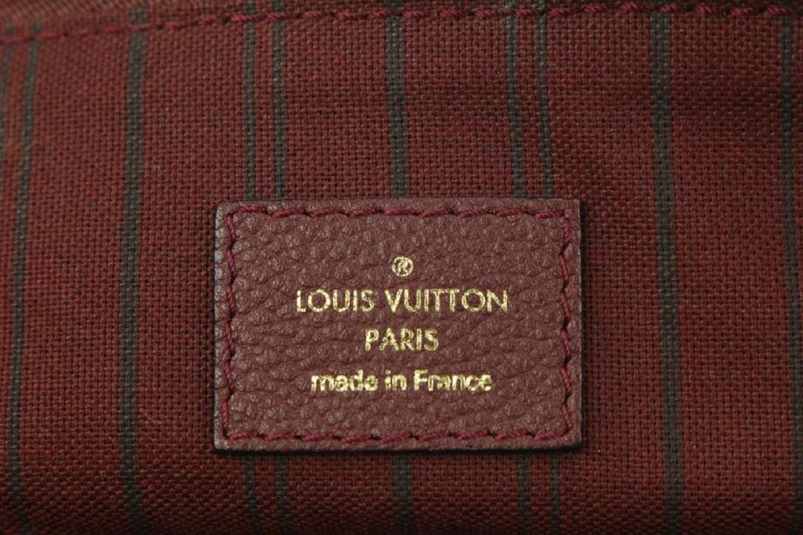 Marron Louis Vuitton - Sac fourre-tout « Empreinte » en cuir bordeaux Monogram Lumineuse PM 2way en vente