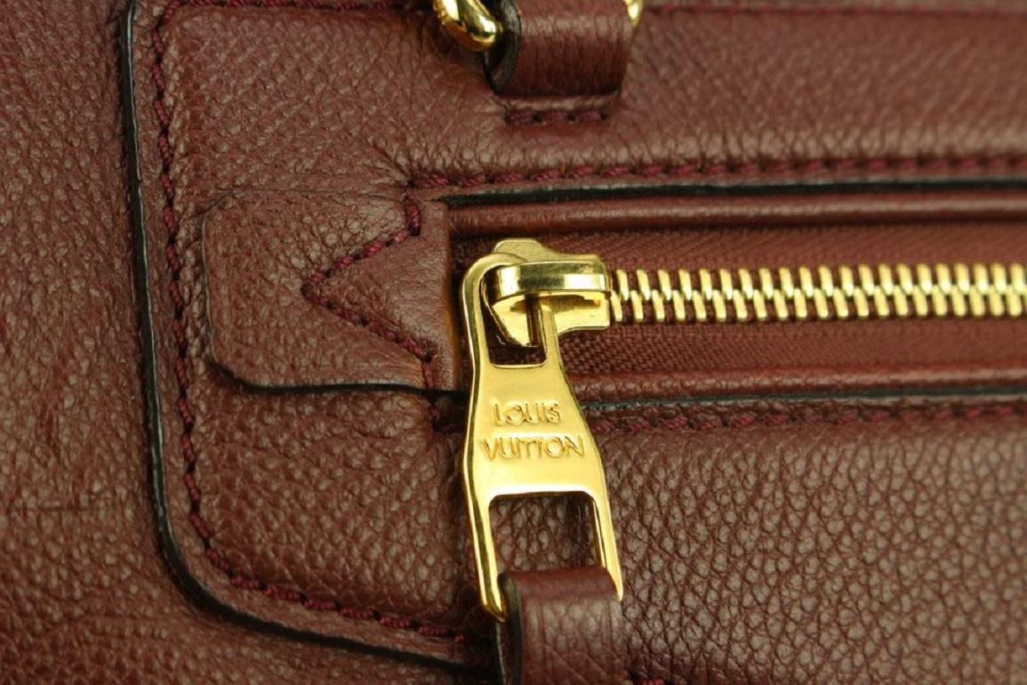 Louis Vuitton - Sac fourre-tout « Empreinte » en cuir bordeaux Monogram Lumineuse PM 2way en vente 3