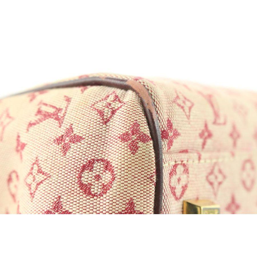 Louis Vuitton - Mini sac « Josephine GM Boston Speedy » en lin bordeaux avec monogramme  en vente 6