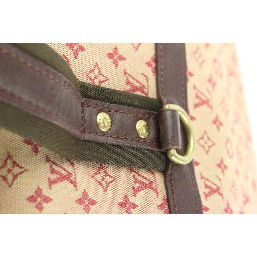 Louis Vuitton - Mini sac « Josephine GM Boston Speedy » en lin bordeaux avec monogramme  en vente 7