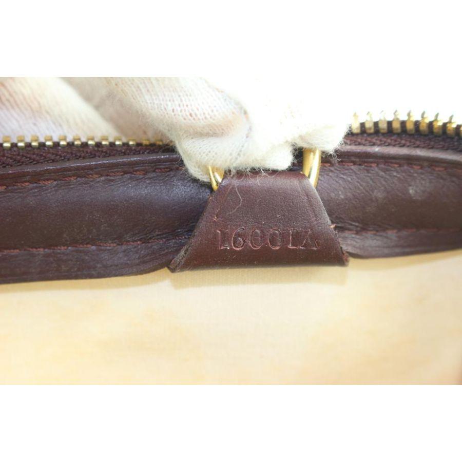 Beige Louis Vuitton - Mini sac « Josephine GM Boston Speedy » en lin bordeaux avec monogramme  en vente