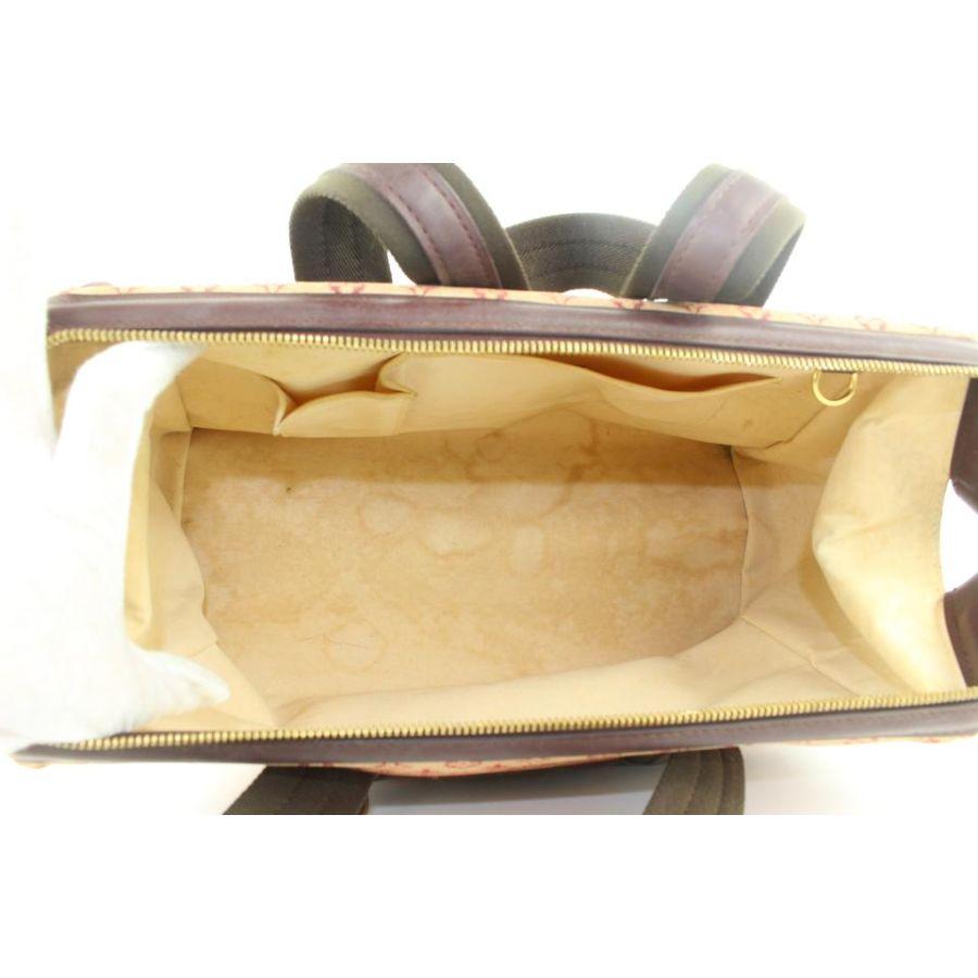 Louis Vuitton - Mini sac « Josephine GM Boston Speedy » en lin bordeaux avec monogramme  Bon état - En vente à Dix hills, NY