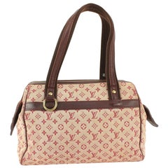 Louis Vuitton Bordeaux Monogram Mini Lin Josephine PM Speedy Boston Bag 924lv17