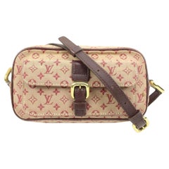 Louis Vuitton Bordeaux Monogrammierte Mini Lin Juliette MM Umhängetasche 2lv126s