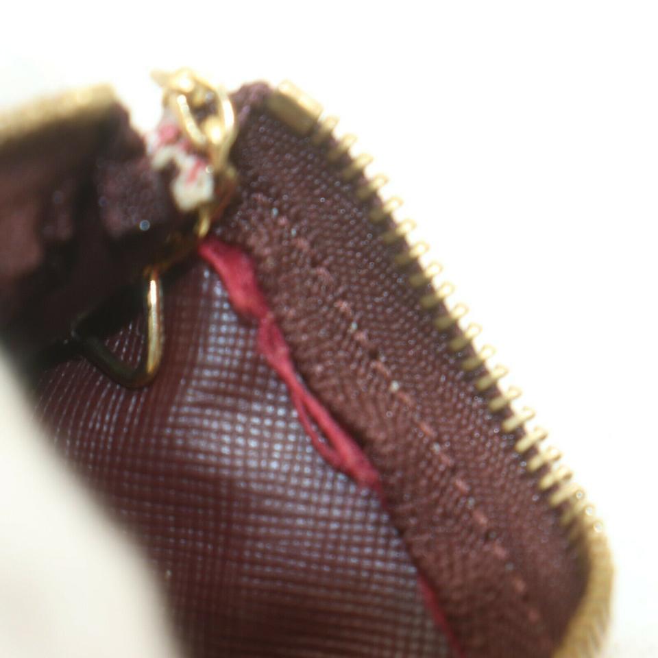 Louis Vuitton Bordeaux Monogram Mini Lin Key Chain Pochette Cles Porte-clés 862479 en vente 2