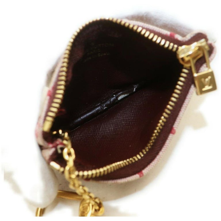 Louis Vuitton Bordeaux Monogram Mini Lin Key Chain Pochette Cles Keychain  862479