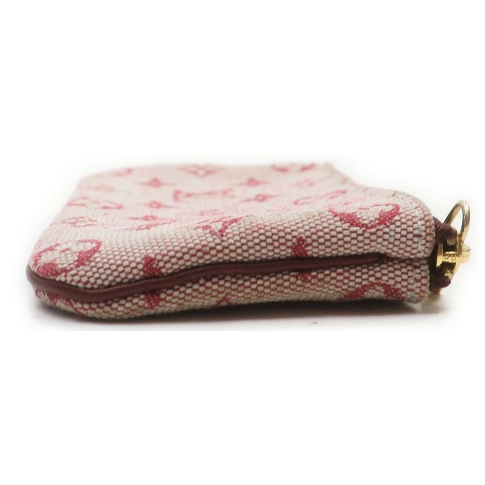 Louis Vuitton Bordeaux Monogram Mini Lin Key Chain Pochette Cles Keychain 862479 In Good Condition In Dix hills, NY