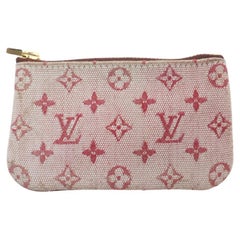 Louis Vuitton Bordeaux Monogramm Mini Lin Schlüsselanhänger Kette Pochette Schnalle Schlüsselanhänger 862479