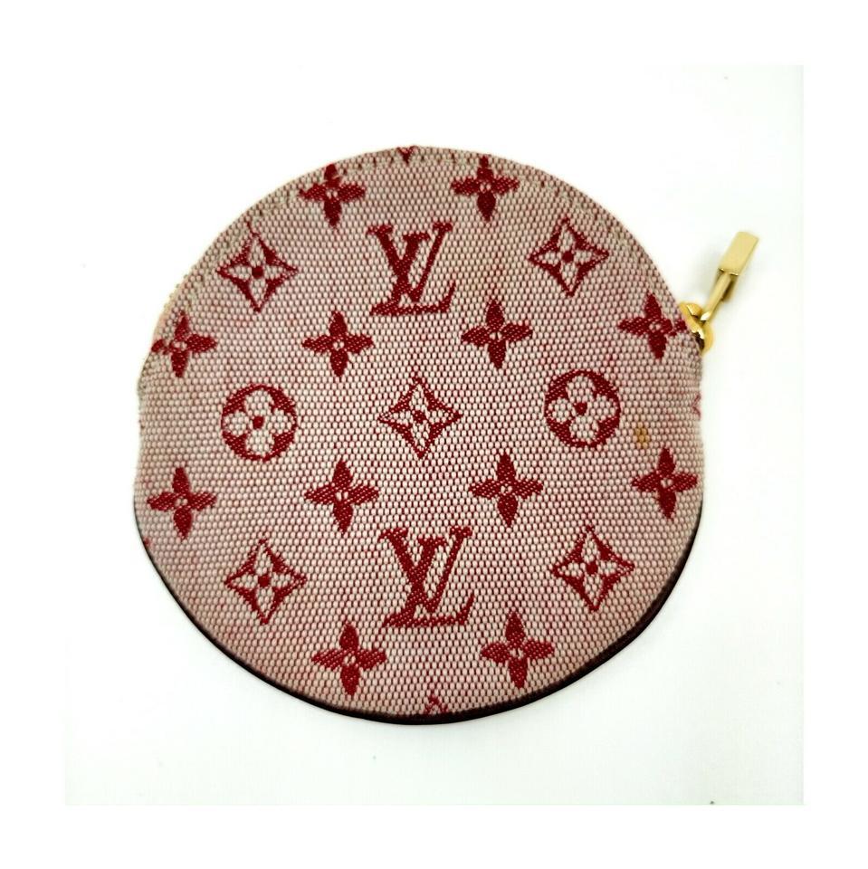 Louis Vuitton Bordeaux Monogramm Mini Lin Porte Monnaie Rond Münzgeldbeutel wechseln Damen im Angebot