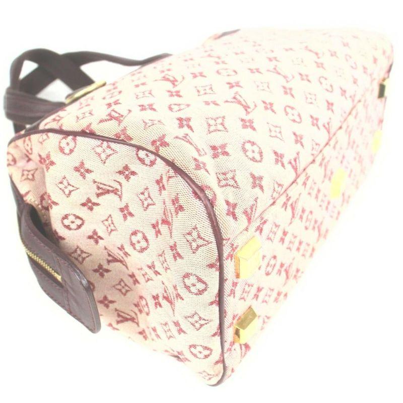 Louis Vuitton Bordeaux Monogram Mini Lin Red Josephine PM Speedy Boston Bag For Sale 4