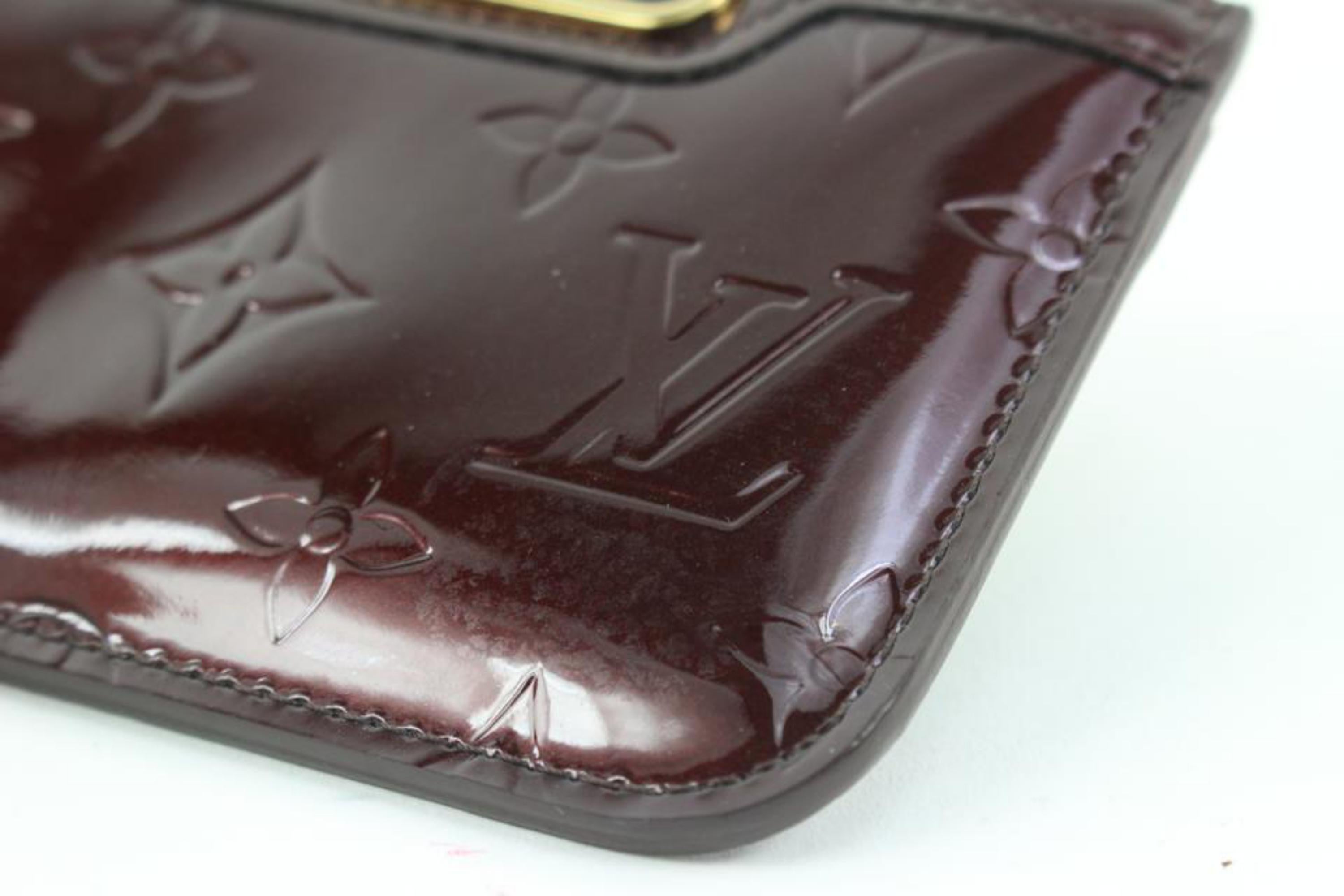 Black Louis Vuitton Bordeaux Monogram Vernis Key Pouch NM Pochette Cles 4L1012