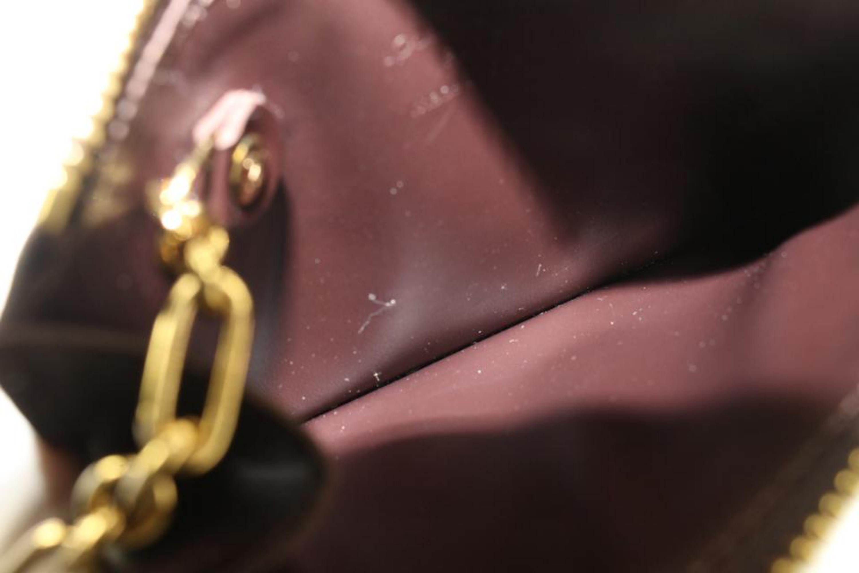 Black Louis Vuitton Bordeaux Monogram Vernis Key Pouch NM Pochette Cles s210lv48