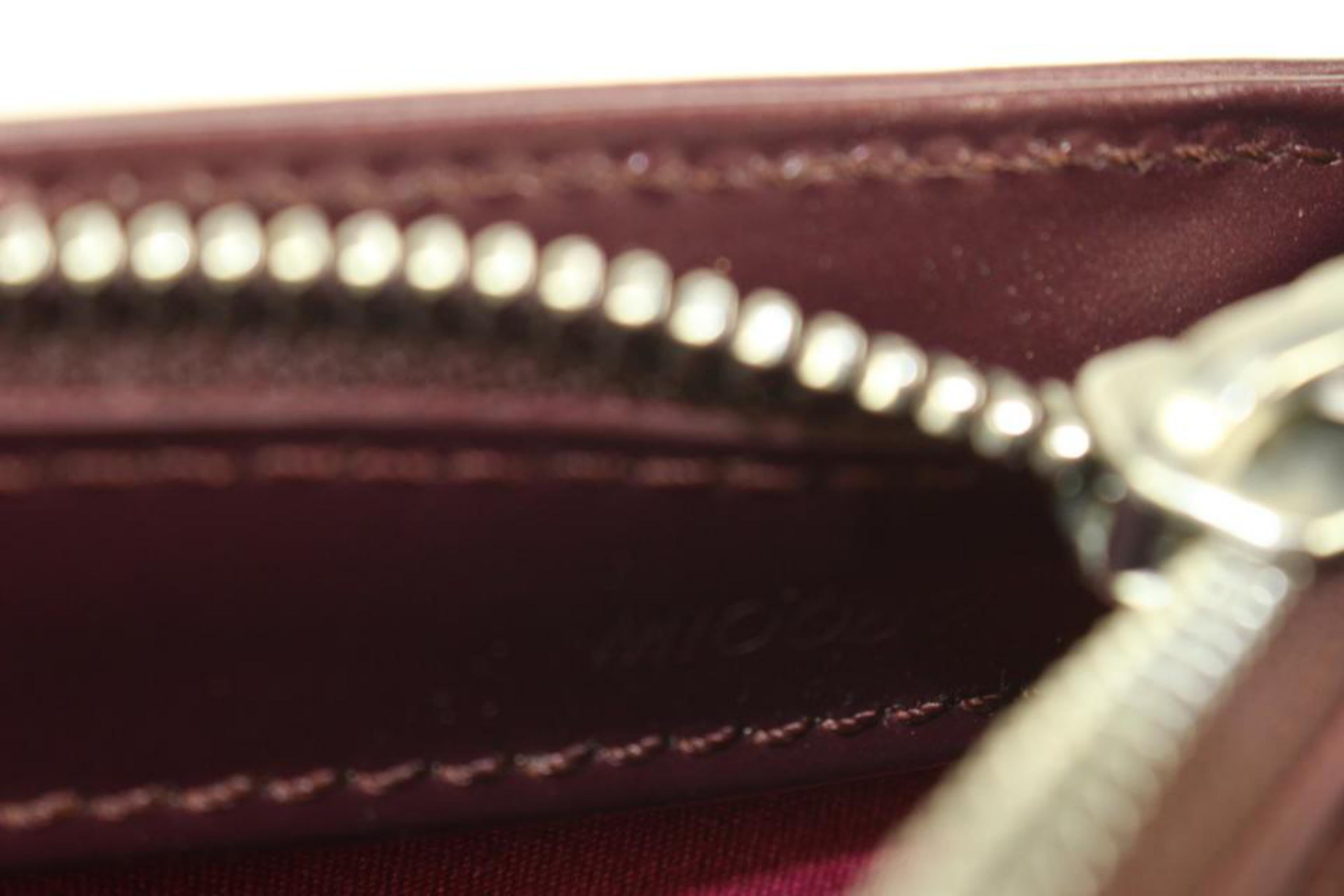 Louis Vuitton Bordeaux Monogram Vernis Mat Fowler Pochette Accessoires Pouch 927 1