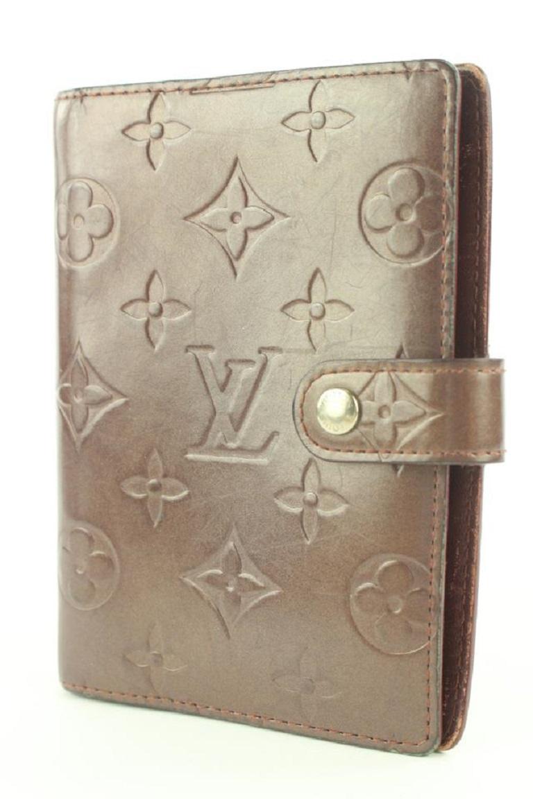 Louis Vuitton Bordeaux Monogram Vernis Mat Small Ring Agenda PM