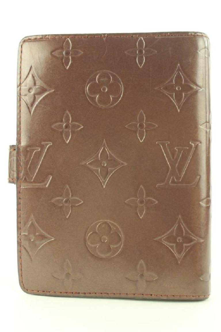 Louis Vuitton Bordeaux Monogram Vernis Mat Small Ring Agenda PM Diary Cover For Sale 2