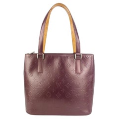 Louis Vuitton Bordeaux Monogram Vernis Mat Stockton Zip Tote Bag 1013lv22