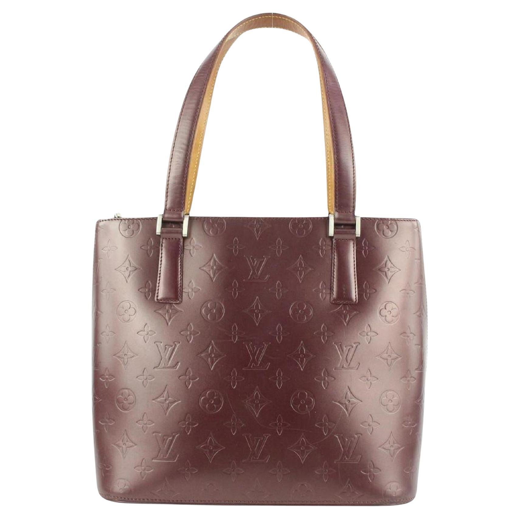 Louis Vuitton Bordeaux Monogram Vernis Mat Stockton Zip Tote Bag 610lvs616