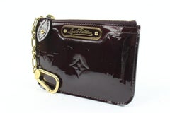 Louis Vuitton Bordeaux Monogram Vernis Pochette Cles NM Key Pouch Keychain s214l