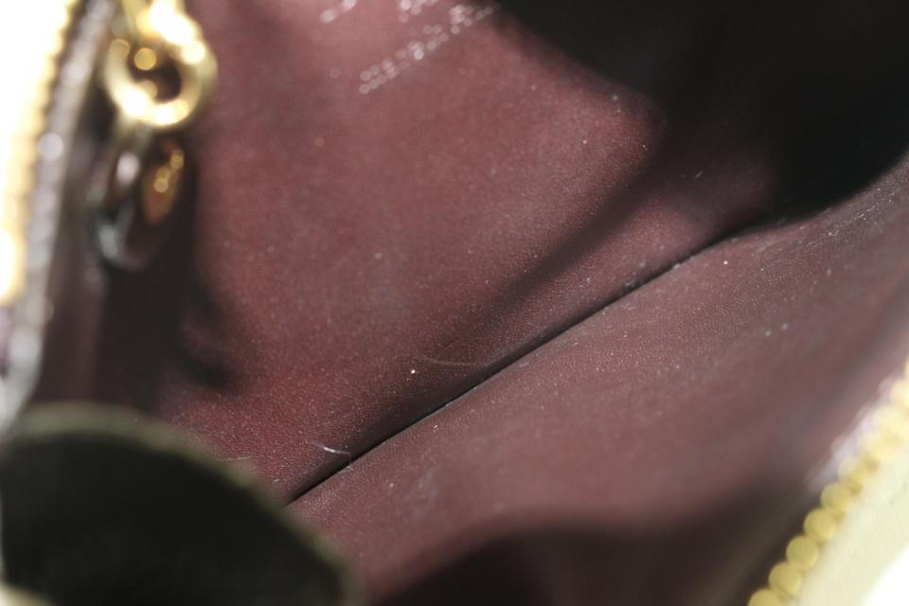 Louis Vuitton Bordeaux Monogram Vernis Pochette Cles NM Key Pouch Keychain s214l In Good Condition In Dix hills, NY