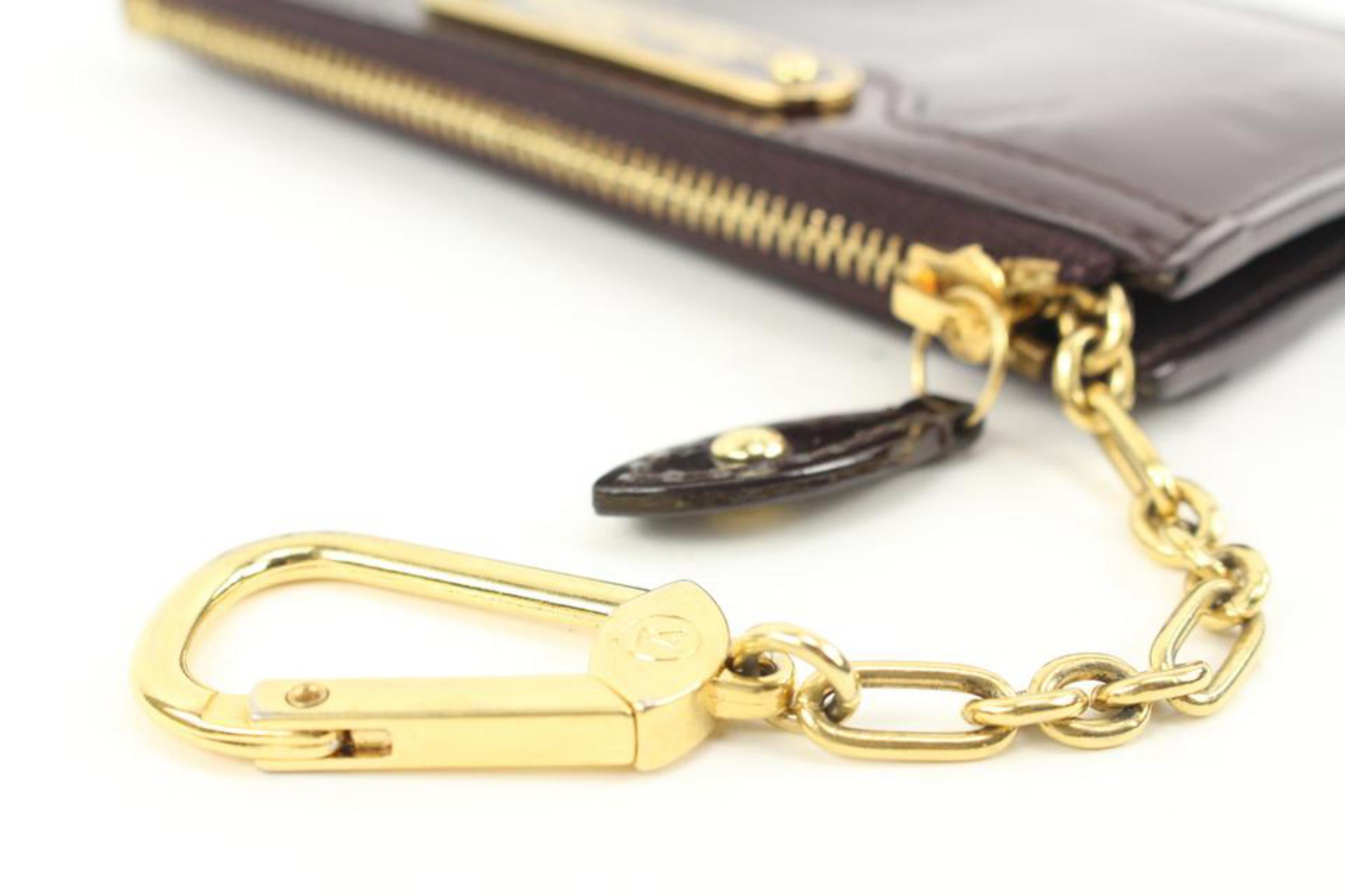 Louis Vuitton Bordeaux Monogram Vernis Pochette Cles NM Key Pouch Keychain s214l 1