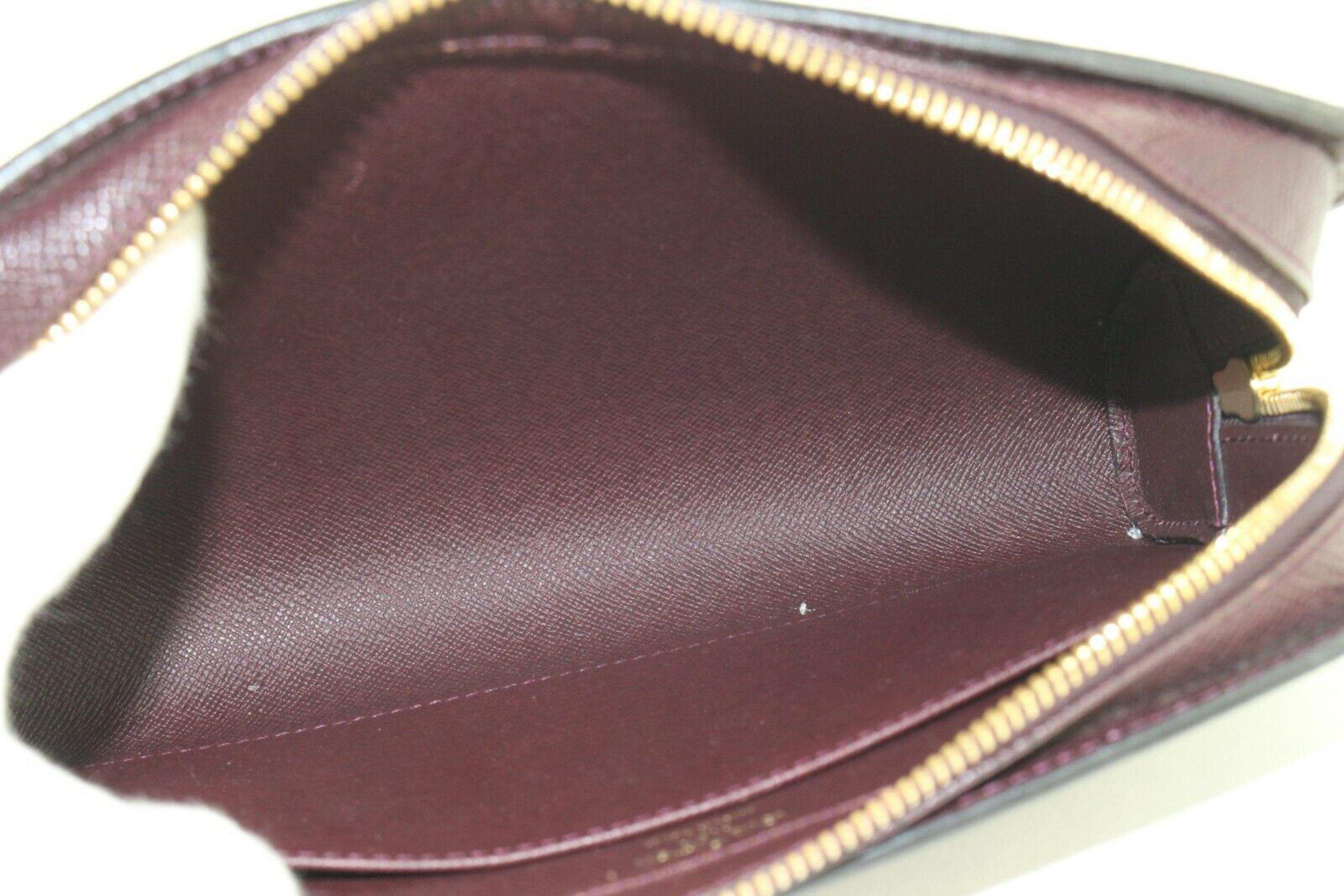 Louis Vuitton Bordeaux Taiga Leather Baikal Wristlet Pouch 6LK0425 For Sale 6