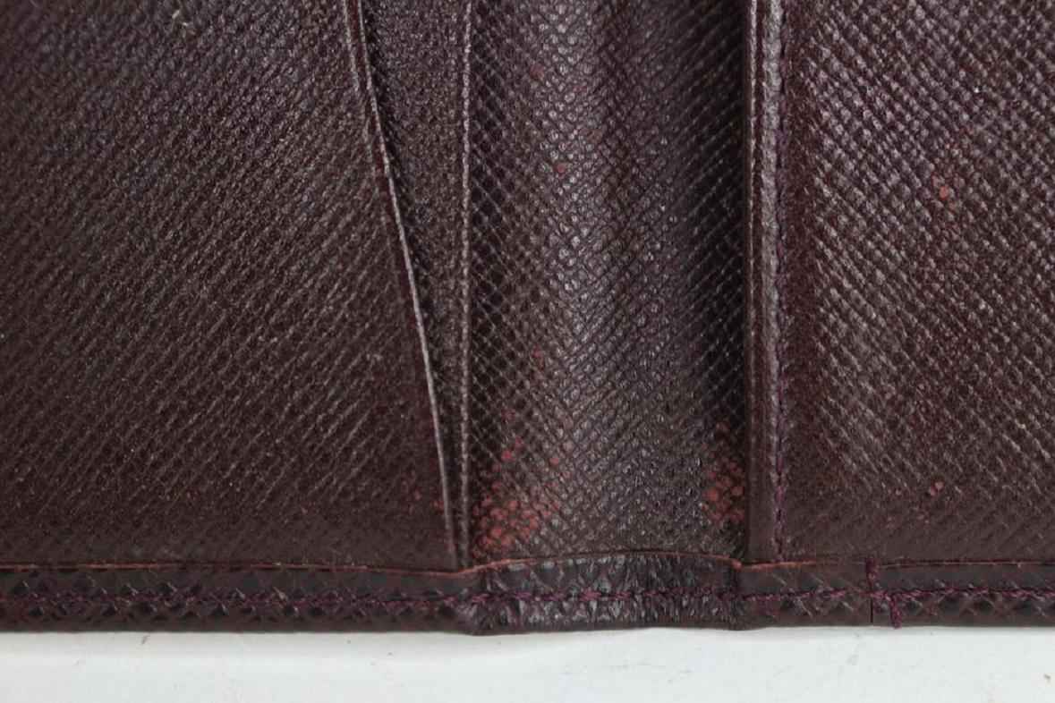 Louis Vuitton Bordeaux Taiga Leather Card Bifold Wallet Pocket Organizer 921lv66 For Sale 6