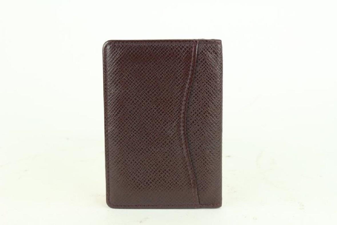 Women's Louis Vuitton Bordeaux Taiga Leather Card Bifold Wallet Pocket Organizer 921lv66 For Sale