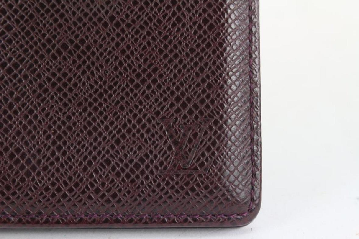Louis Vuitton Bordeaux Taiga Leather Card Bifold Wallet Pocket Organizer 921lv66 For Sale 2