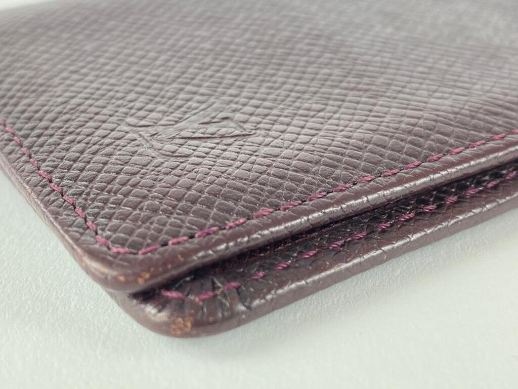 Louis Vuitton Bordeaux Taiga Leather Card Case Wallet Holder 12l520 For Sale 6