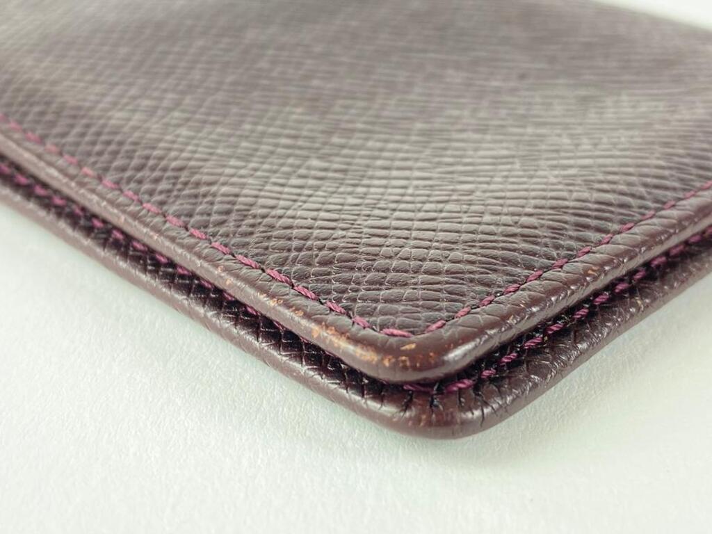 Louis Vuitton Bordeaux Taiga Leather Card Case Wallet Holder 12l520 For Sale 7