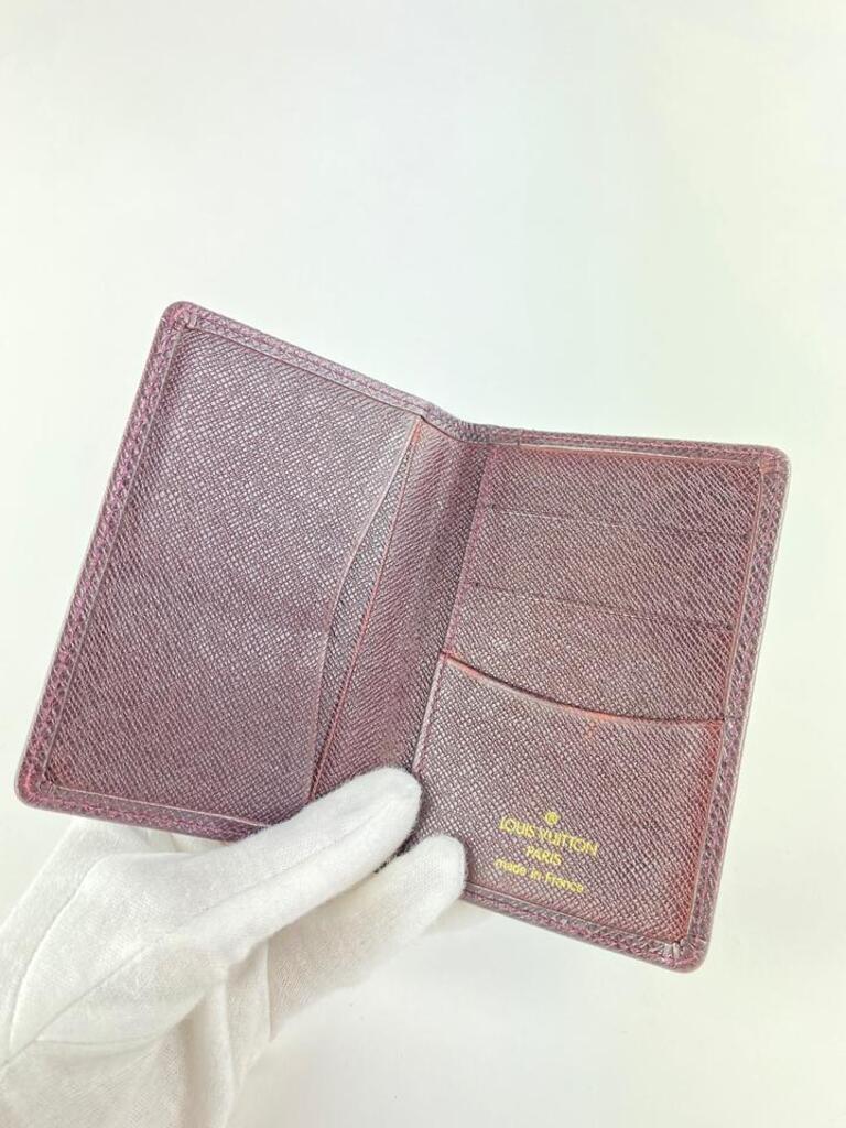 Women's Louis Vuitton Bordeaux Taiga Leather Card Case Wallet Holder 12l520 For Sale