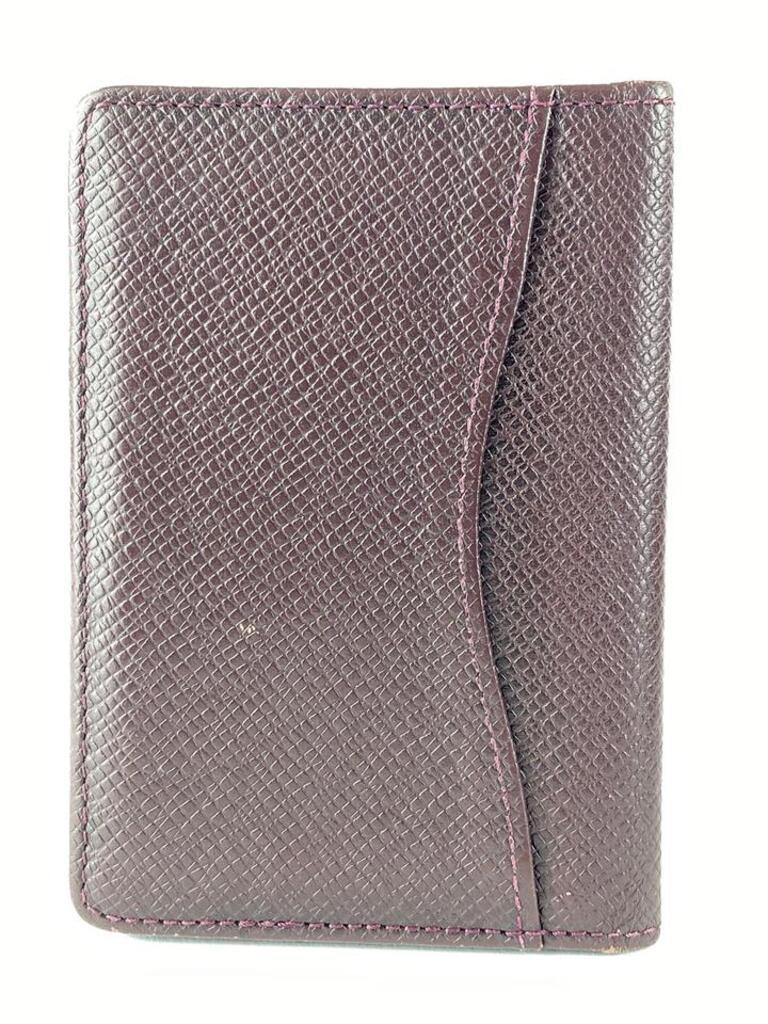 Louis Vuitton Bordeaux Taiga Leather Card Case Wallet Holder 12l520 For Sale 2